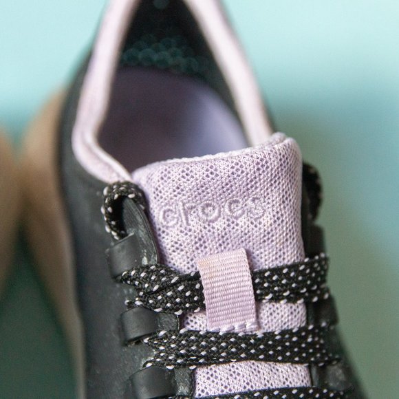 Crocs LiteRide Black Purple Rubber Athletic Lace Up Sneakers Size W 8 - Picture 6 of 9